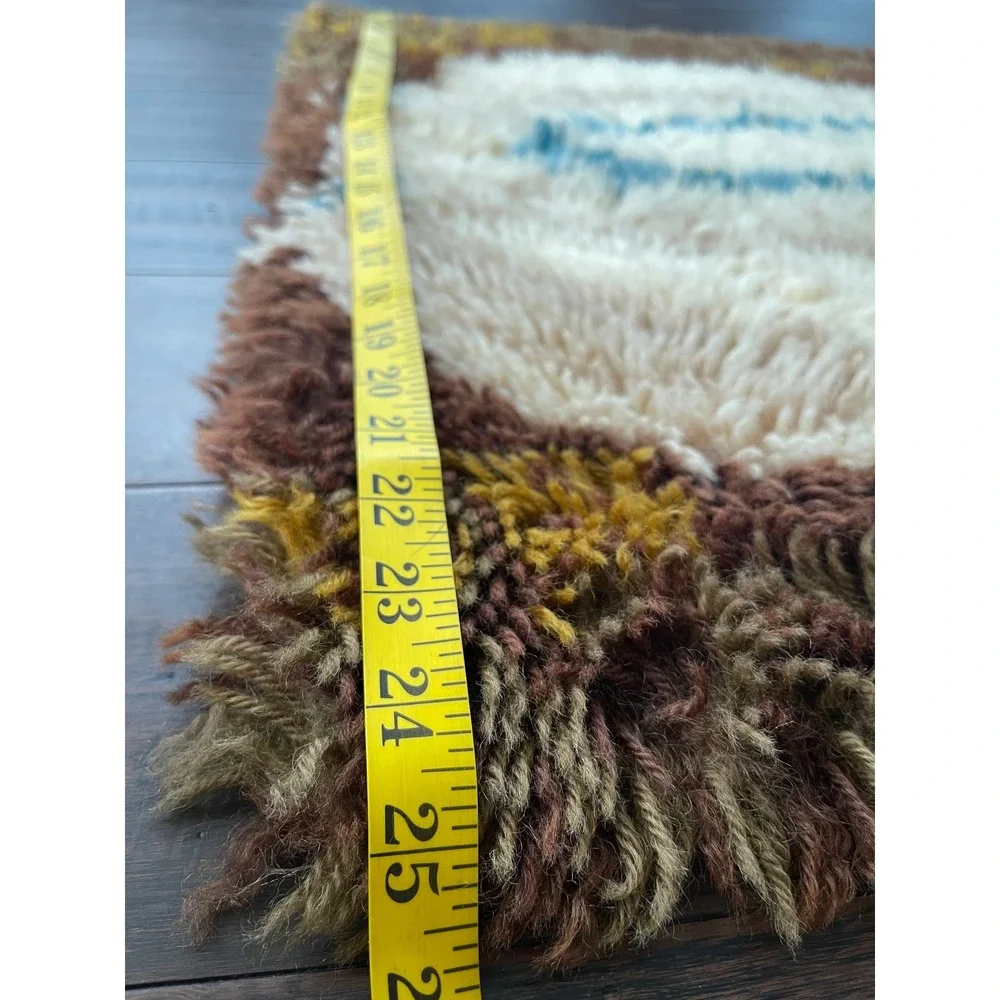 Vtg Ege Taepper Rya Shag Rug Cat Rare Mid Century Modern Wall Hanging 45x25